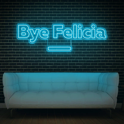 Bright Green Bye Felicia Led Neon Sign For Indoor Home Bar Cafe Decor | Shineneon