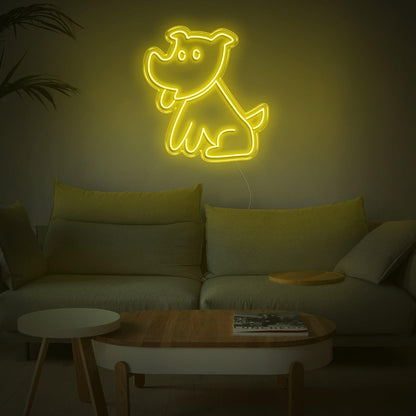 Bright Green Cartoon Puppy Led Neon Sign For Indoor Home Decor | Shineneon