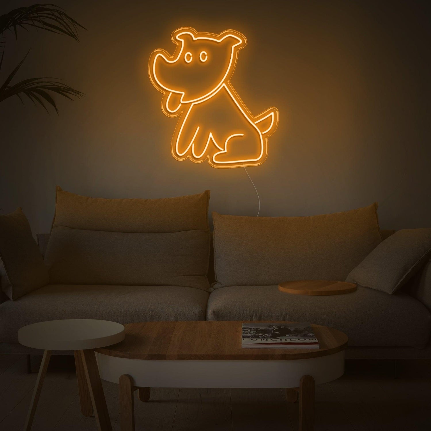 Bright Green Cartoon Puppy Led Neon Sign For Indoor Home Decor | Shineneon