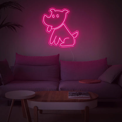 Bright Green Cartoon Puppy Led Neon Sign For Indoor Home Decor | Shineneon