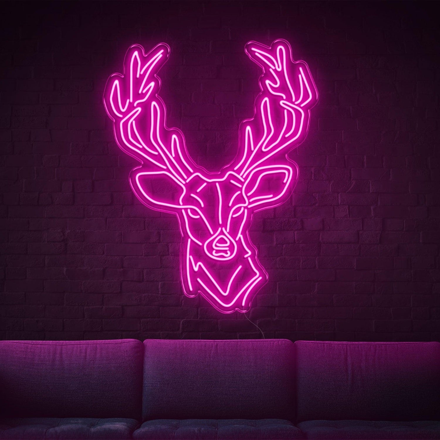 Bright Green Deer Head Led Neon Sign For Modern Home Bar Cafe Decor | Shineneon