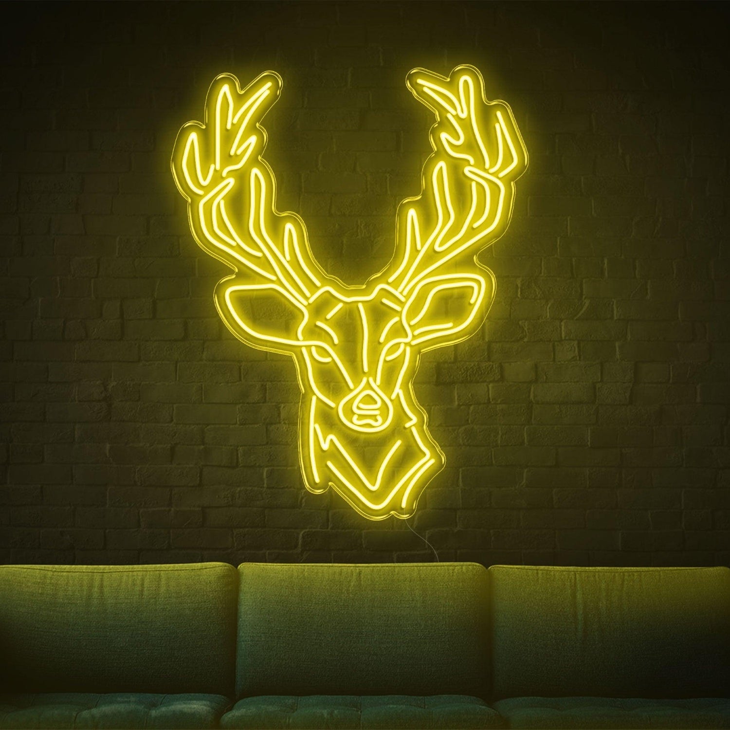 Bright Green Deer Head Led Neon Sign For Modern Home Bar Cafe Decor | Shineneon