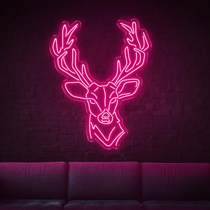 Bright Green Deer Head Led Neon Sign For Modern Home Bar Cafe Decor | Shineneon