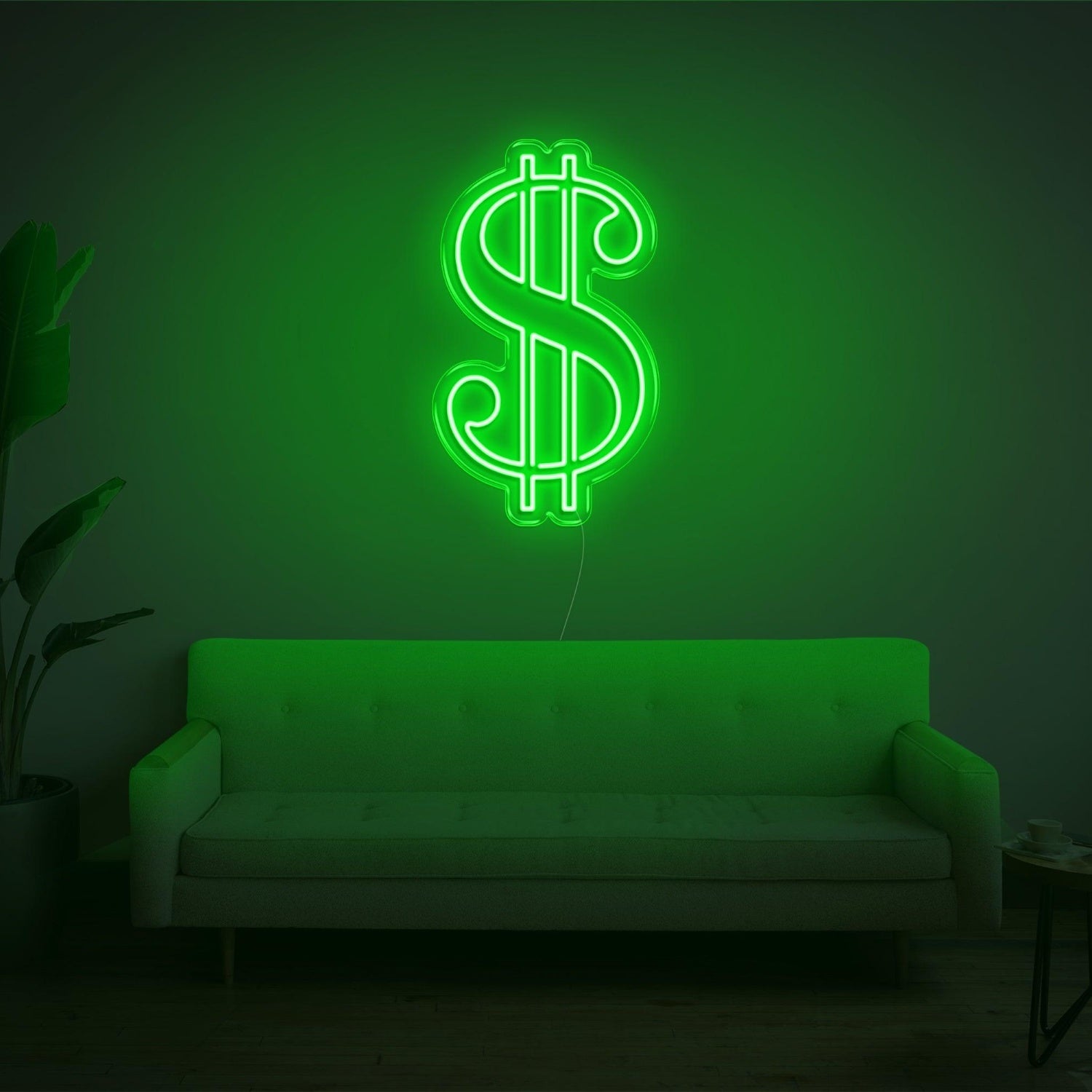 Bright Green Dollar Sign Led Neon Sign For Home Office Decor | Shineneon