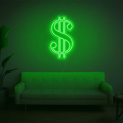 Bright Green Dollar Sign Led Neon Sign For Home Office Decor | Shineneon