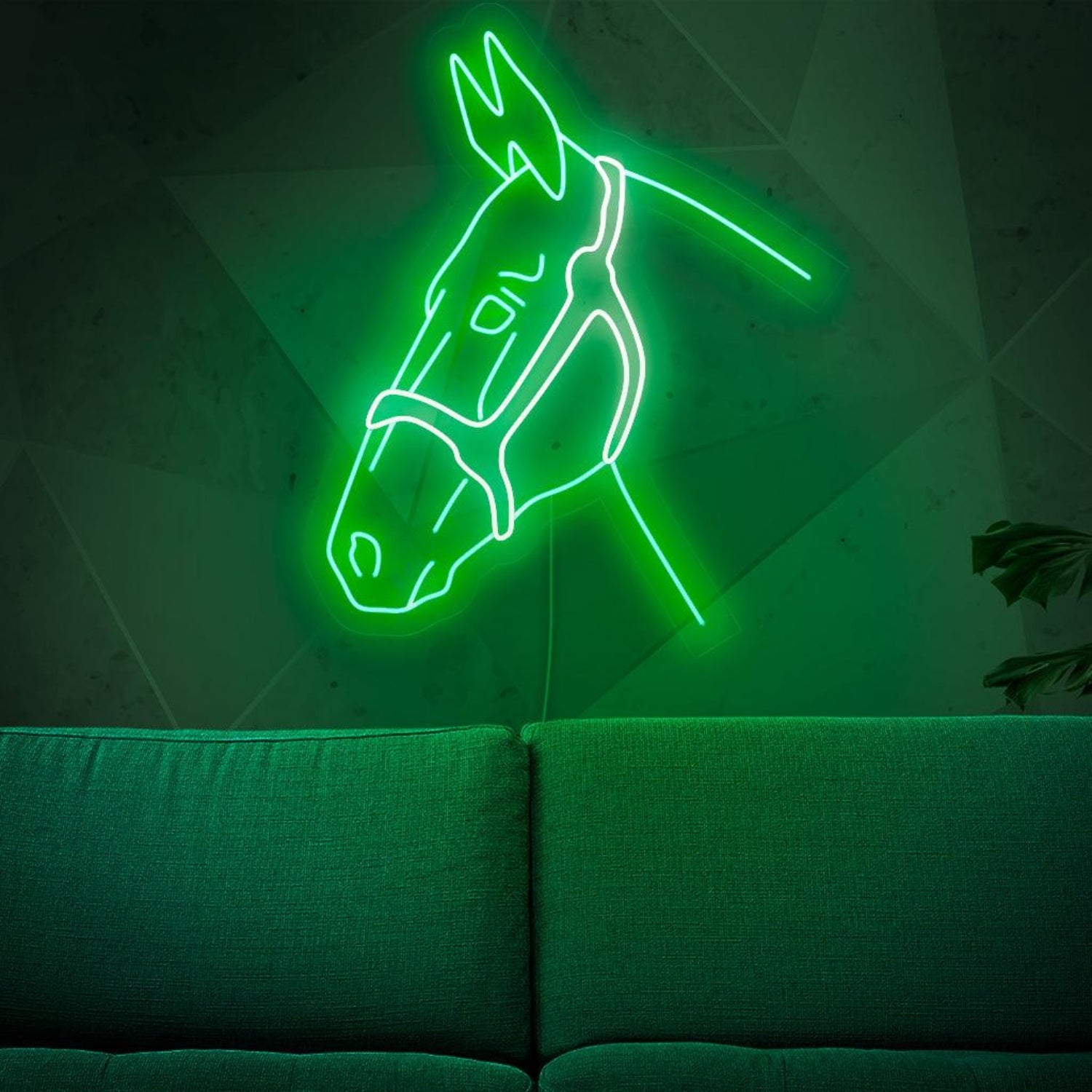 Bright Green Donkey Head Led Neon Sign For Modern Home Wall Decor | Shineneon