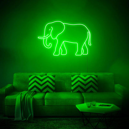 Bright Green Elephant Led Neon Sign For Living Room Wall Art | Shineneon