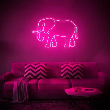 Bright Green Elephant Led Neon Sign For Living Room Wall Art | Shineneon