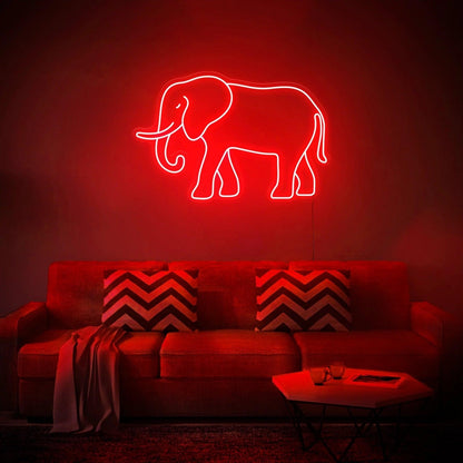 Bright Green Elephant Led Neon Sign For Living Room Wall Art | Shineneon