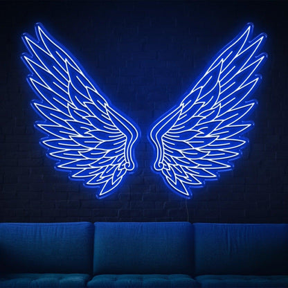 Bright Green Feathered Angel Wings Led Neon Sign For Home | Shineneon