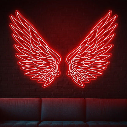 Bright Green Feathered Angel Wings Led Neon Sign For Home | Shineneon