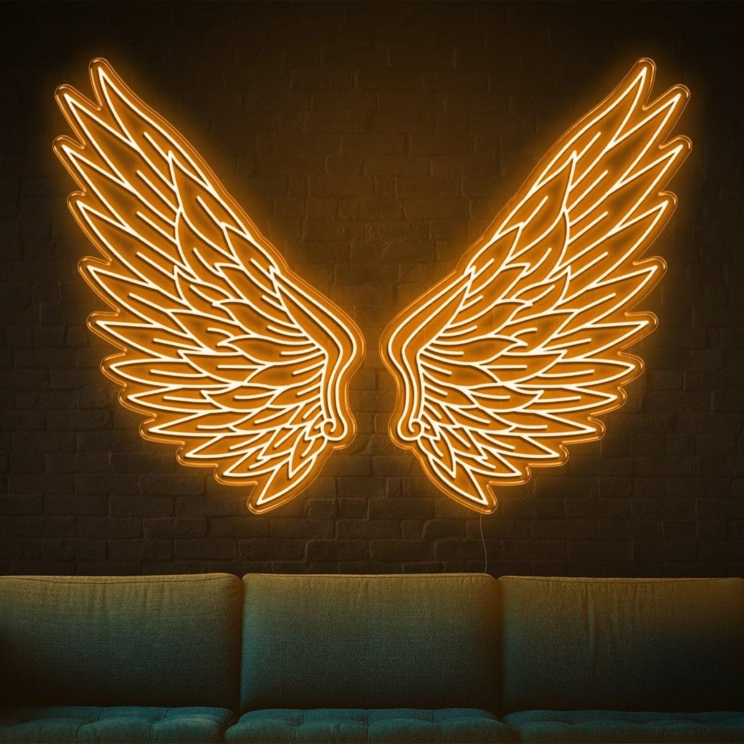 Bright Green Feathered Angel Wings Led Neon Sign For Home | Shineneon