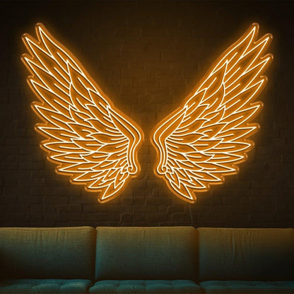 Bright Green Feathered Angel Wings Led Neon Sign For Home | Shineneon