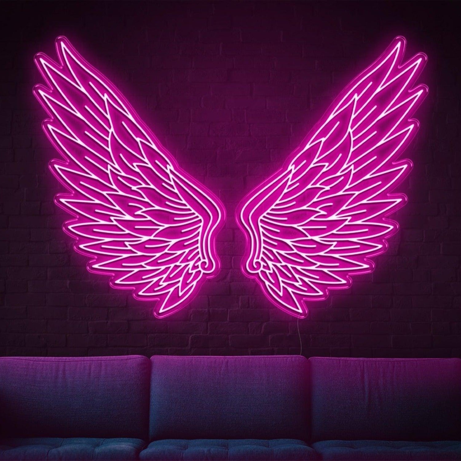 Bright Green Feathered Angel Wings Led Neon Sign For Home | Shineneon