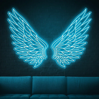 Bright Green Feathered Angel Wings Led Neon Sign For Home | Shineneon