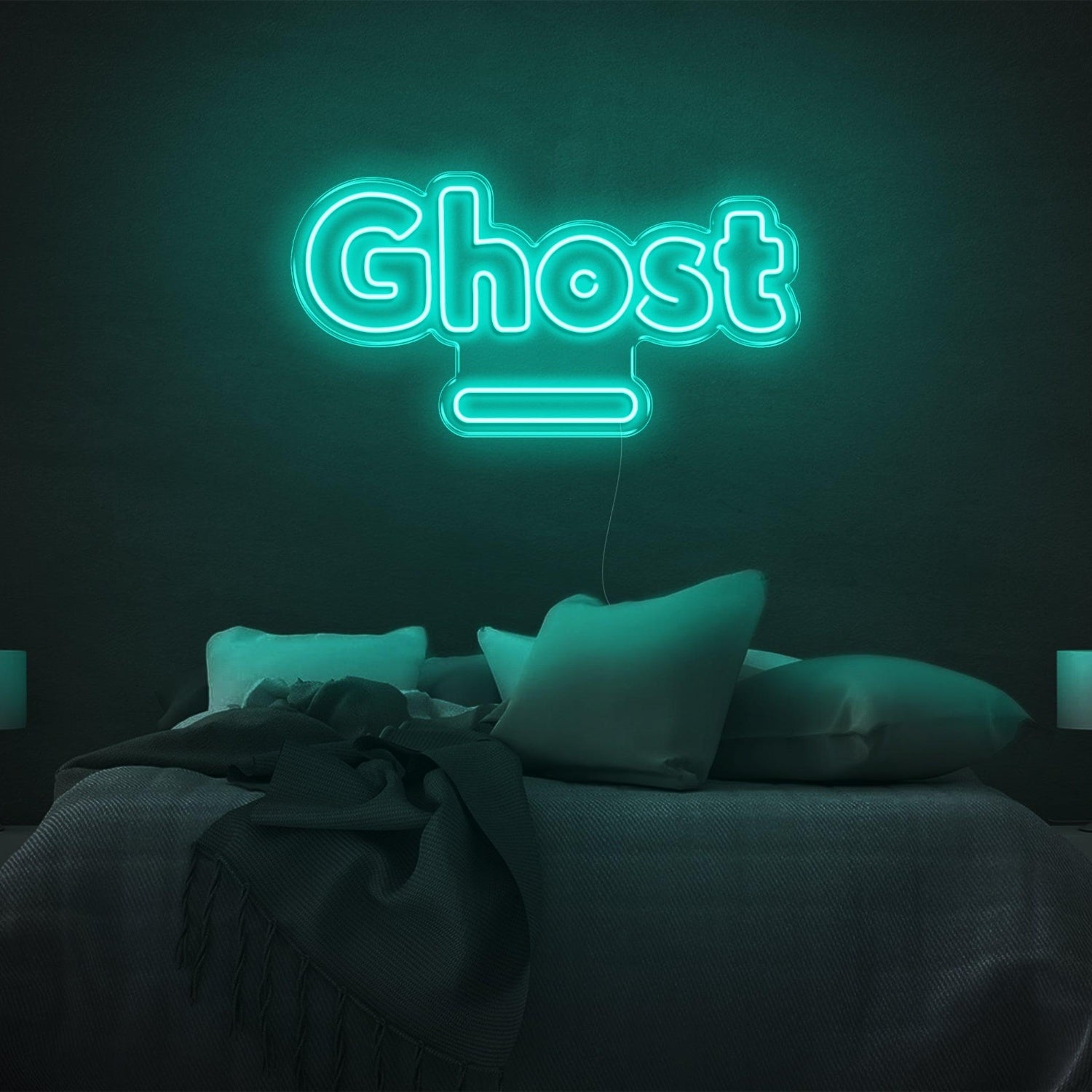 Bright Green Ghost Cartoon-Style Led Neon Sign For Bedroom Decor | Shineneon