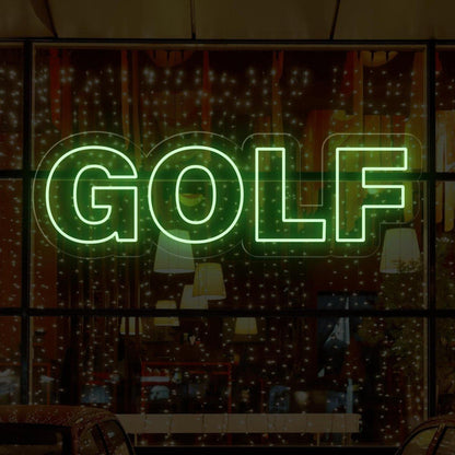 Bright Green Golf Round Bold Led Neon Sign For Golf Shops Club Decor | Shineneon