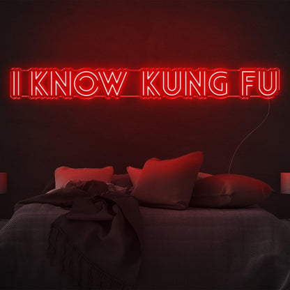 Bright Green I Know Kung Fu Led Neon Sign For Bedroom Decor | Shineneon
