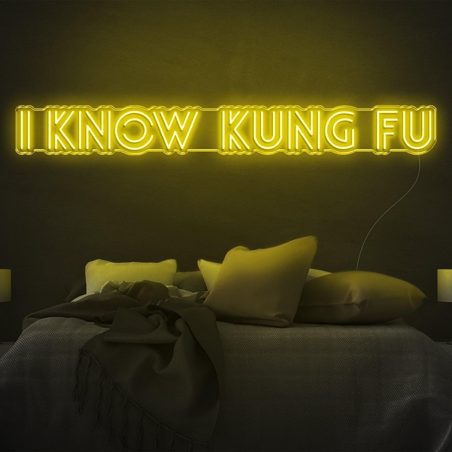Bright Green I Know Kung Fu Led Neon Sign For Bedroom Decor | Shineneon