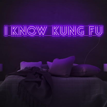Bright Green I Know Kung Fu Led Neon Sign For Bedroom Decor | Shineneon