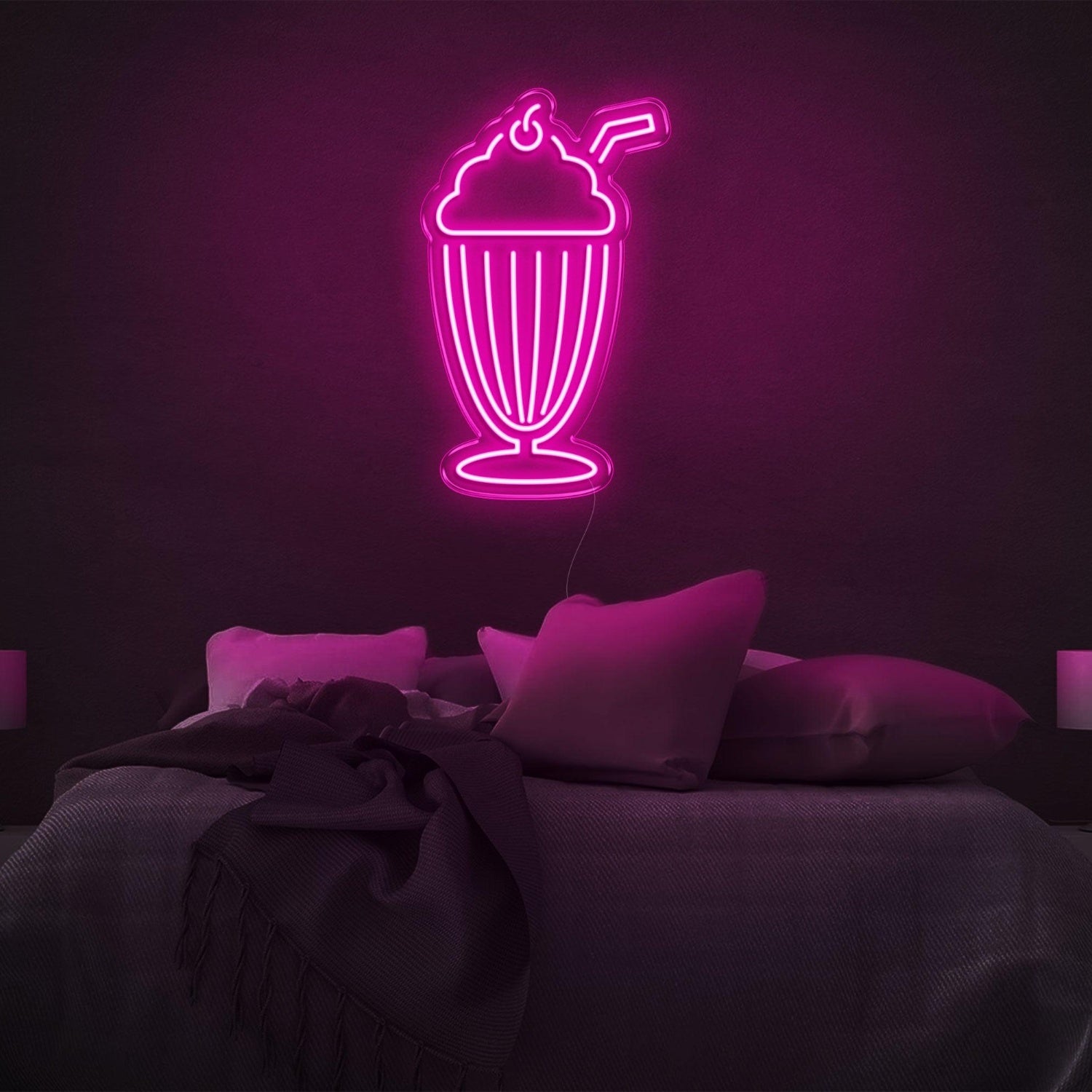Bright Green Ice Cream Cup Led Neon Sign For Bedroom Wall Decor | Shineneon