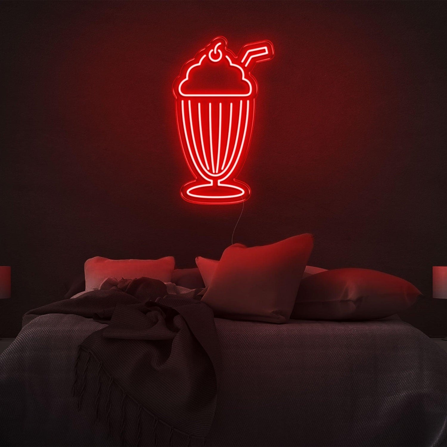 Bright Green Ice Cream Cup Led Neon Sign For Bedroom Wall Decor | Shineneon