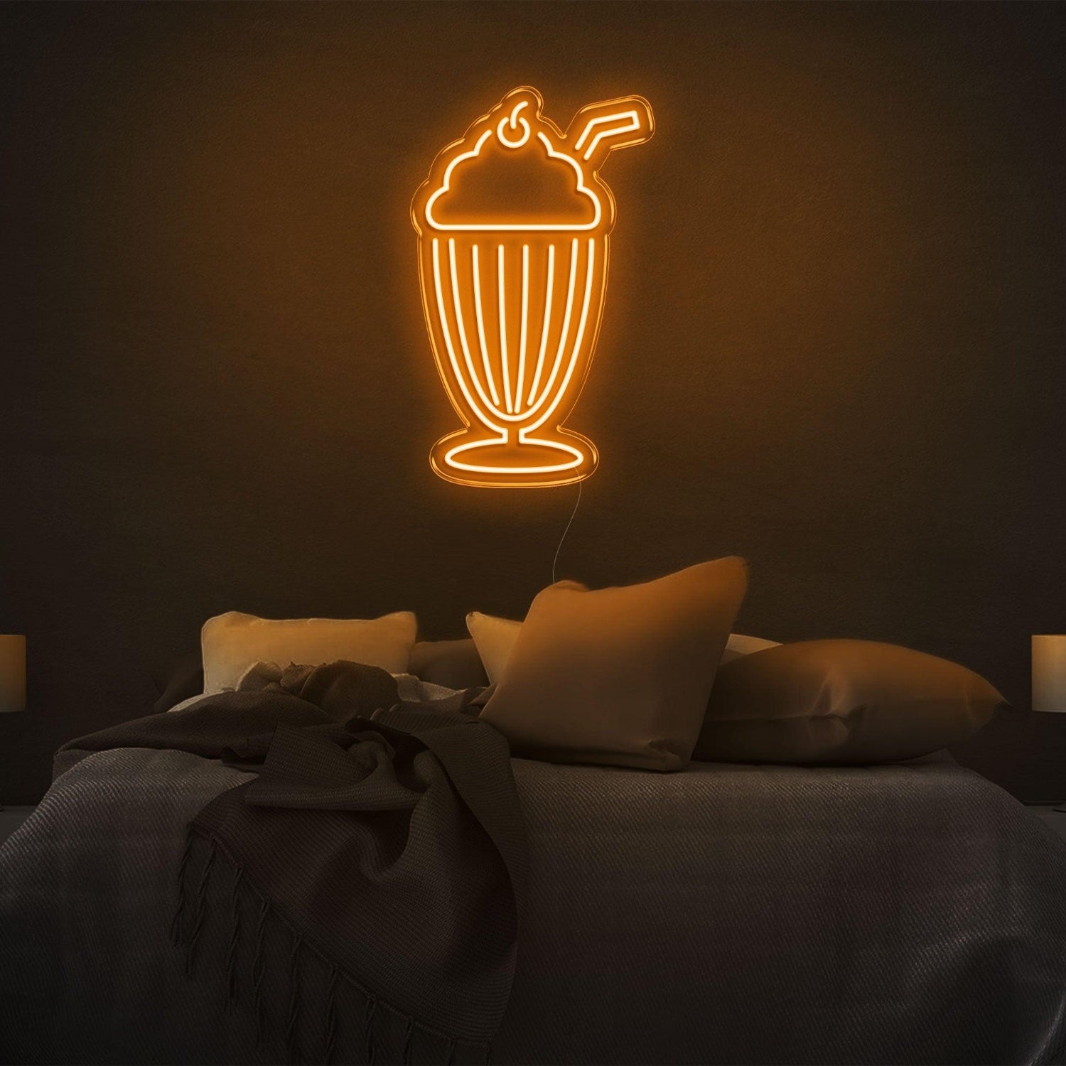 Bright Green Ice Cream Cup Led Neon Sign For Bedroom Wall Decor | Shineneon