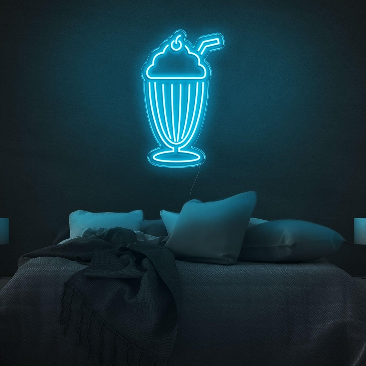 Bright Green Ice Cream Cup Led Neon Sign For Bedroom Wall Decor | Shineneon