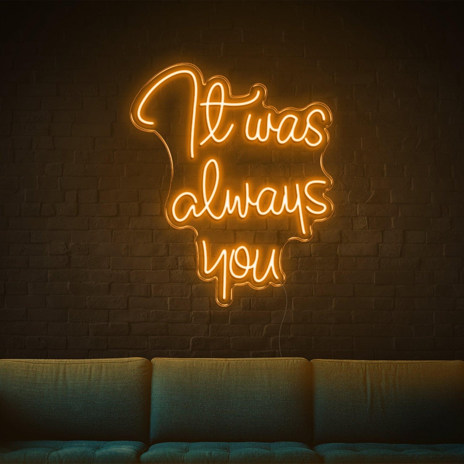 Bright Green It Was Always You Led Neon Sign For Living Room And Cafe Wall Decor | Shineneon