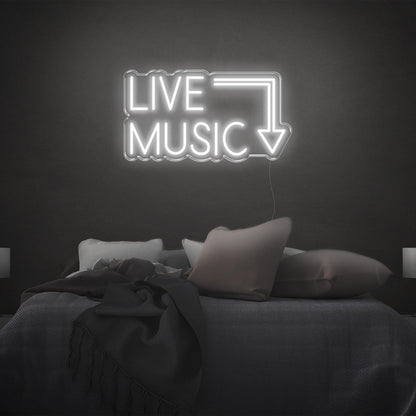 Bright Green Live Music Arrow Led Neon Sign For Bedroom Bar Decor | Shineneon