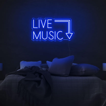 Bright Green Live Music Arrow Led Neon Sign For Bedroom Bar Decor | Shineneon