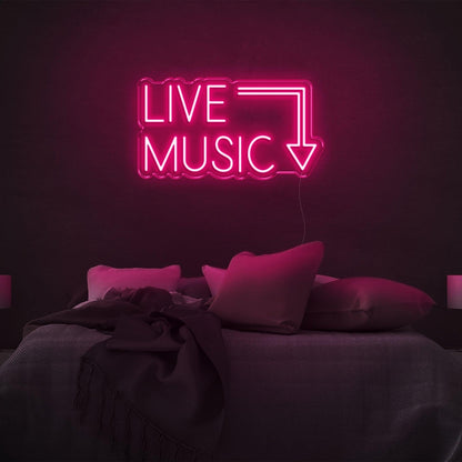 Bright Green Live Music Arrow Led Neon Sign For Bedroom Bar Decor | Shineneon