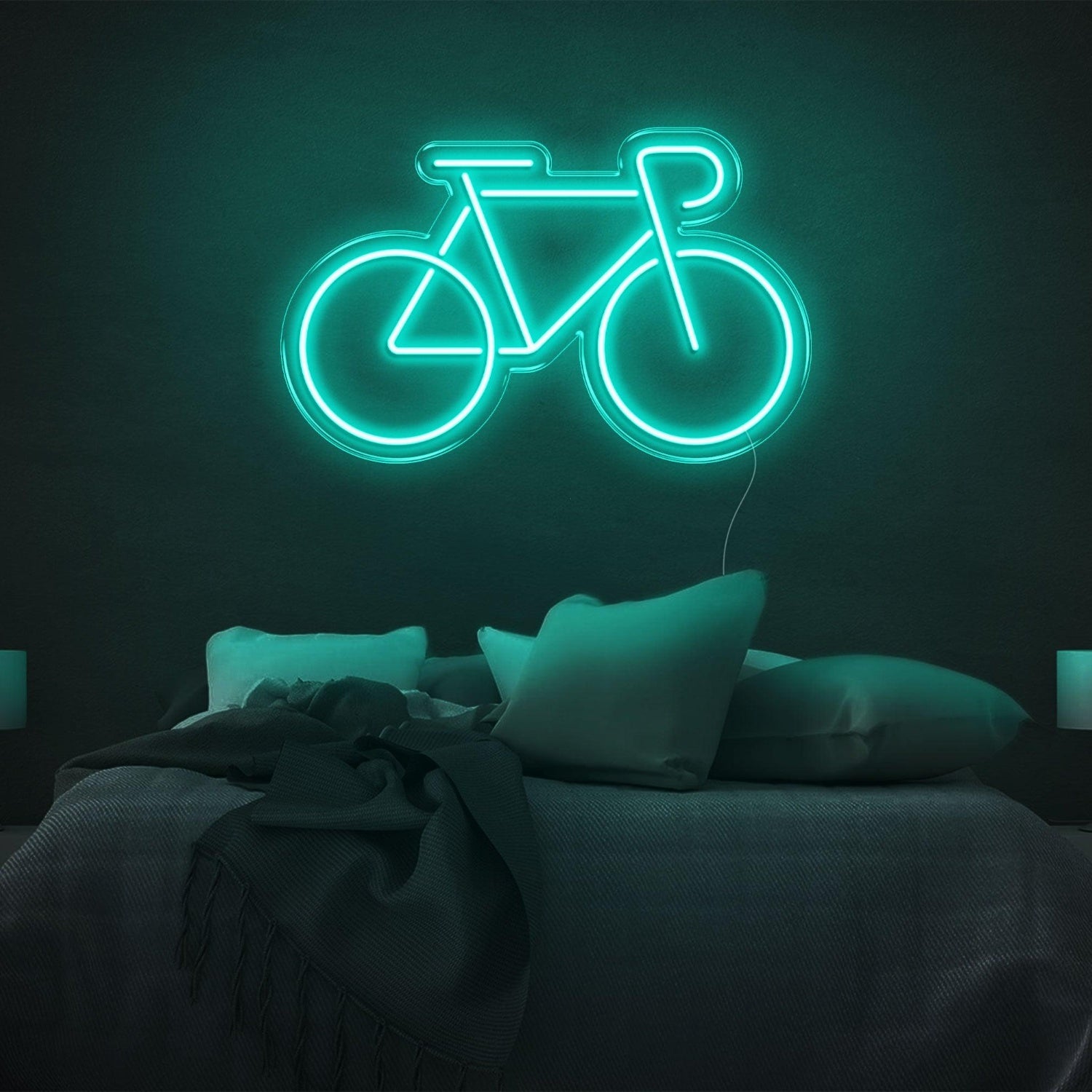 Bright Green Minimalist Bicycle Outline Led Neon Sign For Bedroom Wall Decor | Shineneon