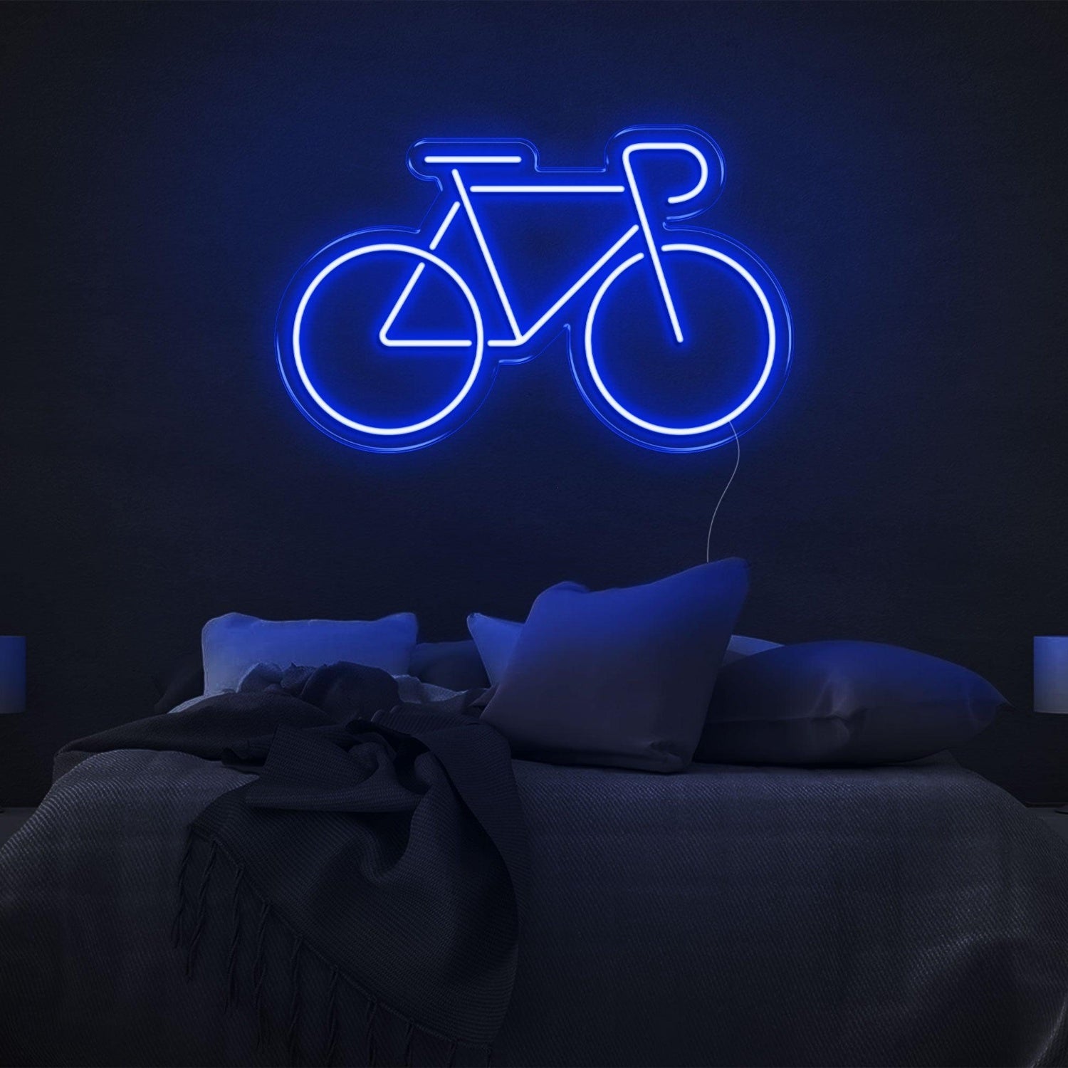 Bright Green Minimalist Bicycle Outline Led Neon Sign For Bedroom Wall Decor | Shineneon