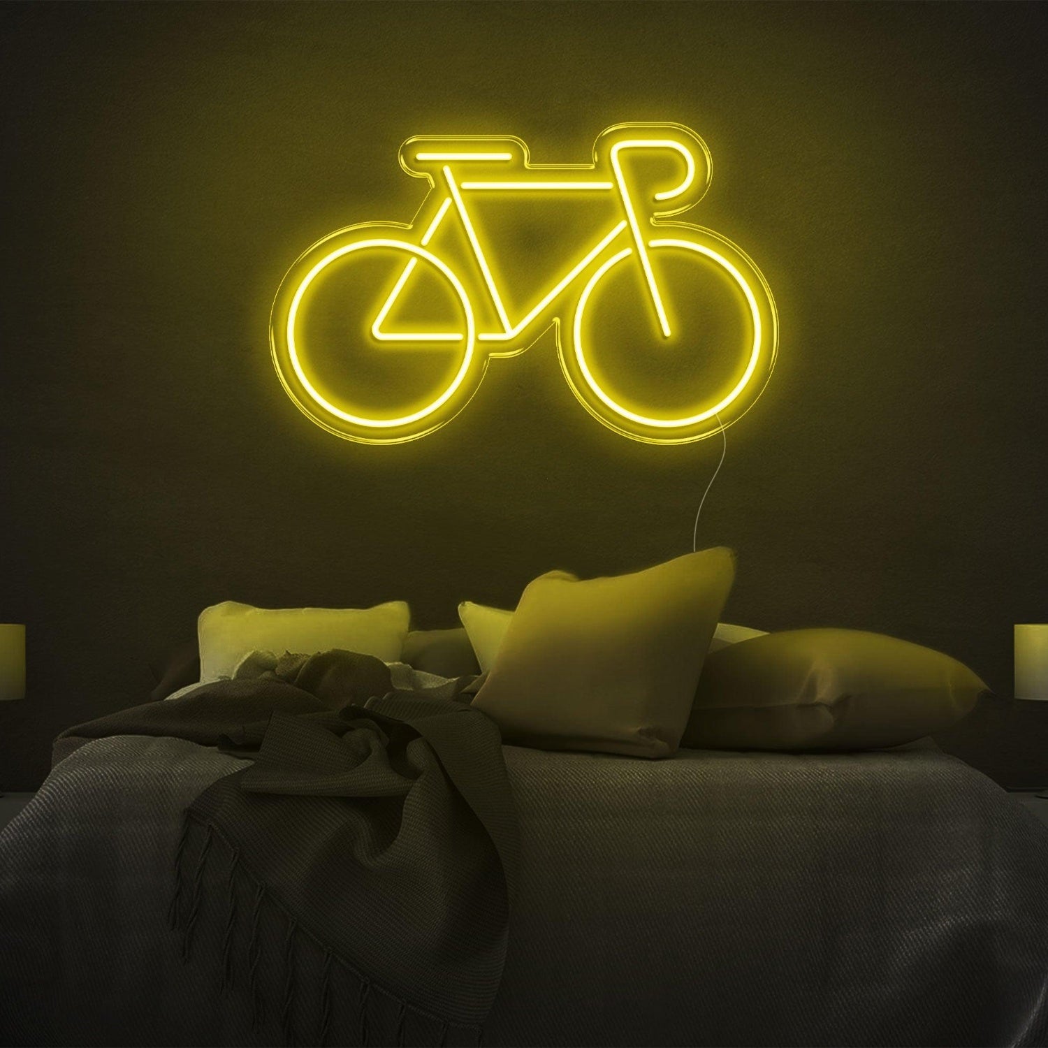 Bright Green Minimalist Bicycle Outline Led Neon Sign For Bedroom Wall Decor | Shineneon