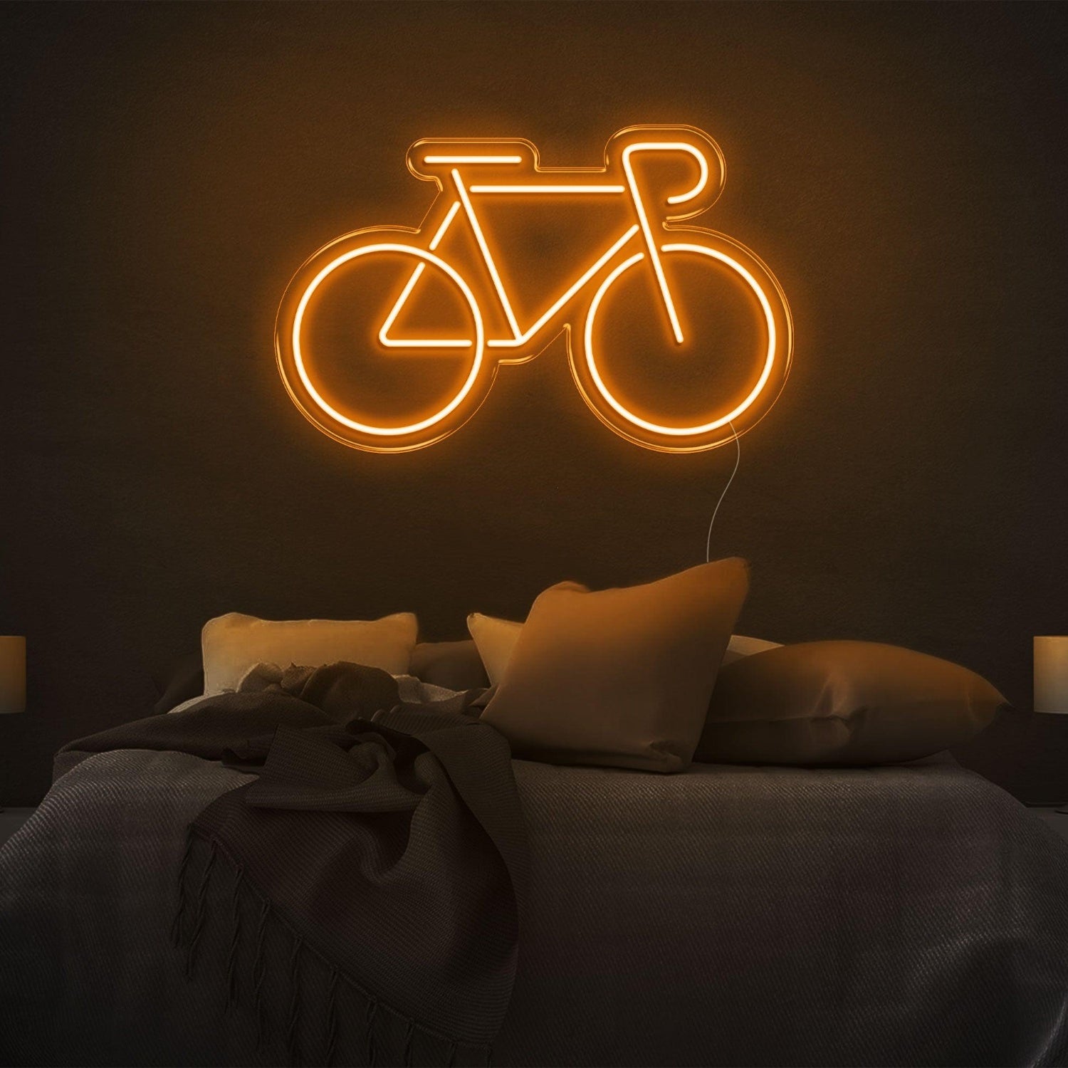 Bright Green Minimalist Bicycle Outline Led Neon Sign For Bedroom Wall Decor | Shineneon