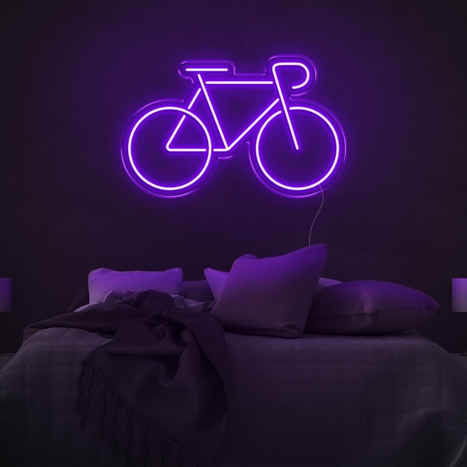 Bright Green Minimalist Bicycle Outline Led Neon Sign For Bedroom Wall Decor | Shineneon
