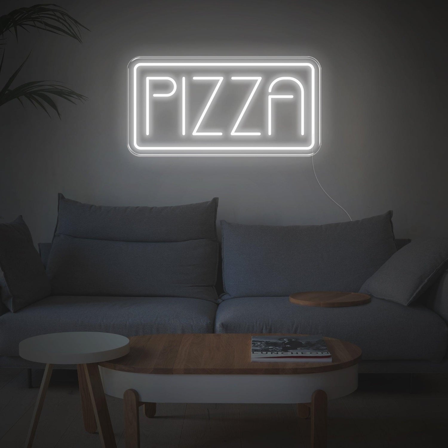 Bright Green Modern Line Font Pizza Led Neon Sign For Home Decor And Pizzerias | Shineneon