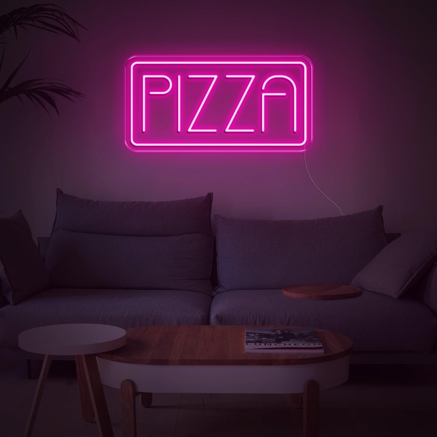 Bright Green Modern Line Font Pizza Led Neon Sign For Home Decor And Pizzerias | Shineneon