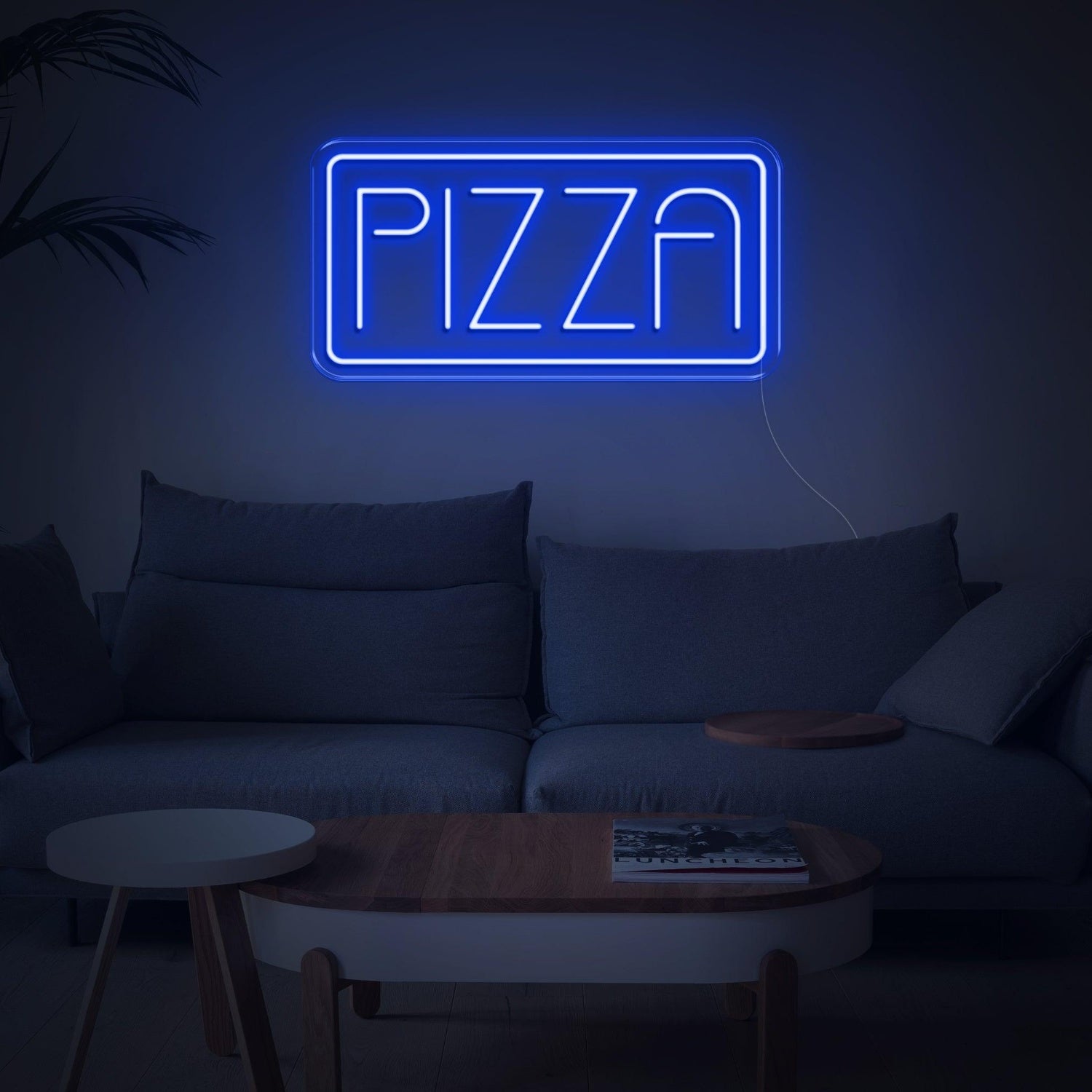 Bright Green Modern Line Font Pizza Led Neon Sign For Home Decor And Pizzerias | Shineneon