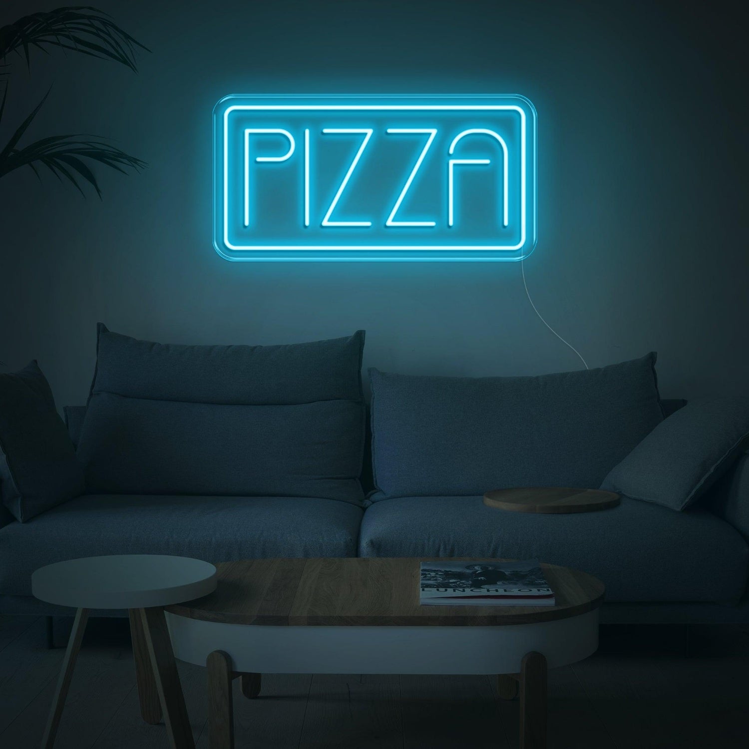 Bright Green Modern Line Font Pizza Led Neon Sign For Home Decor And Pizzerias | Shineneon