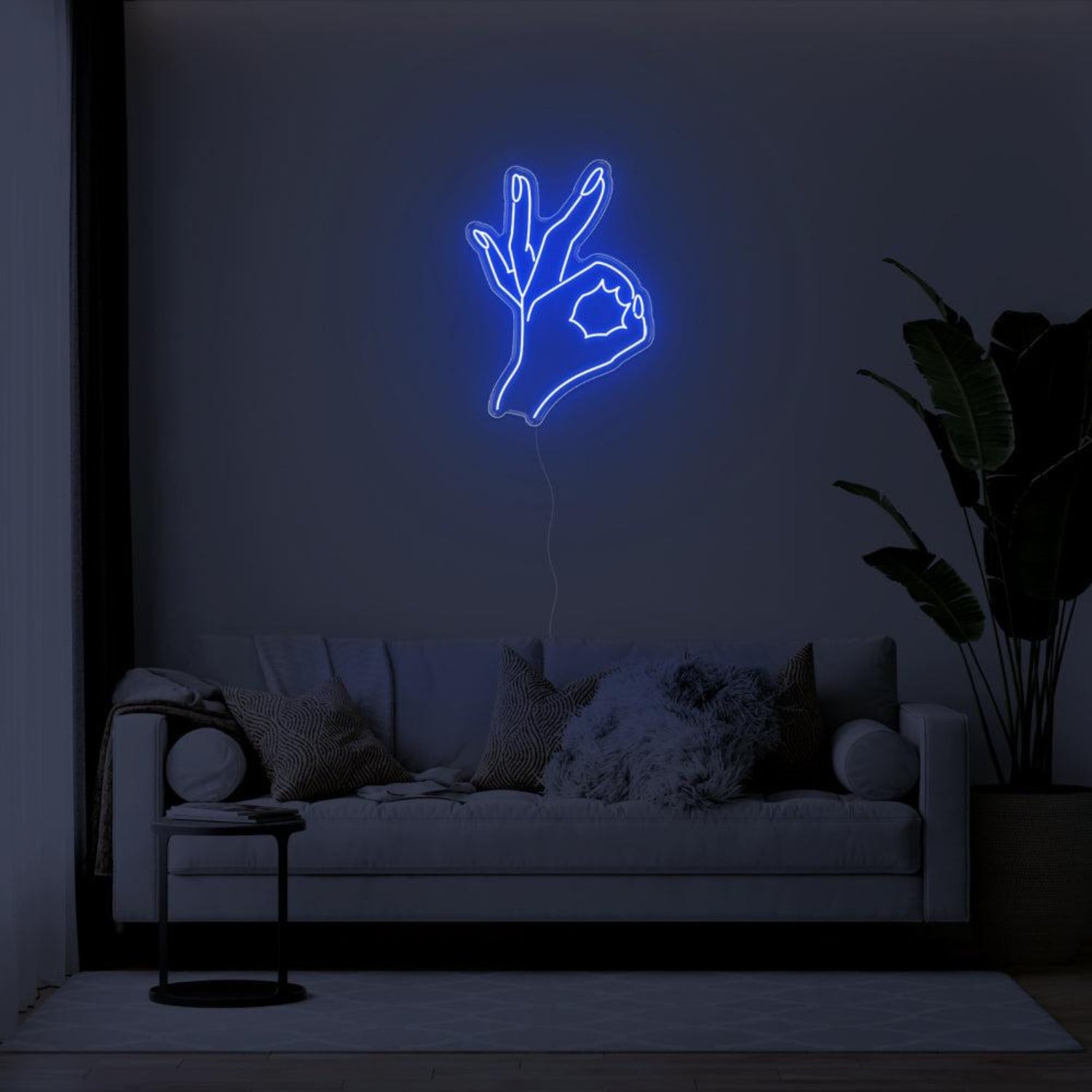 Bright Green Ok Hand Gesture Led Neon Sign For Living Room Wall Art | Shineneon
