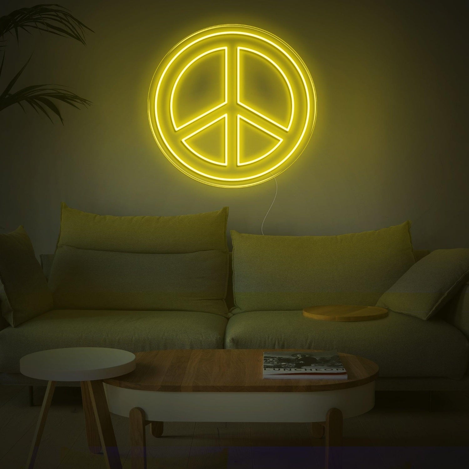 Bright Green Peace Sign Led Neon Sign For Living Room Bedroom Wall Decor | Shineneon