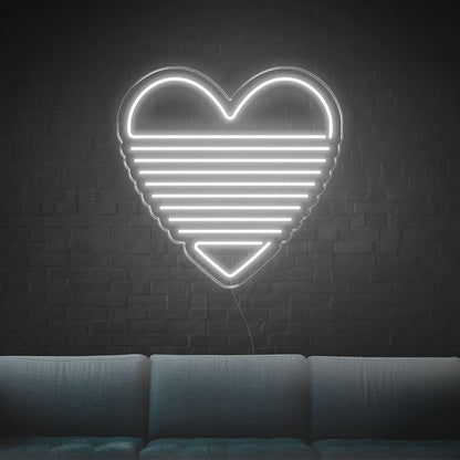 Bright Green Striped Heart Led Neon Sign Indoor Wall Decor | Shineneon