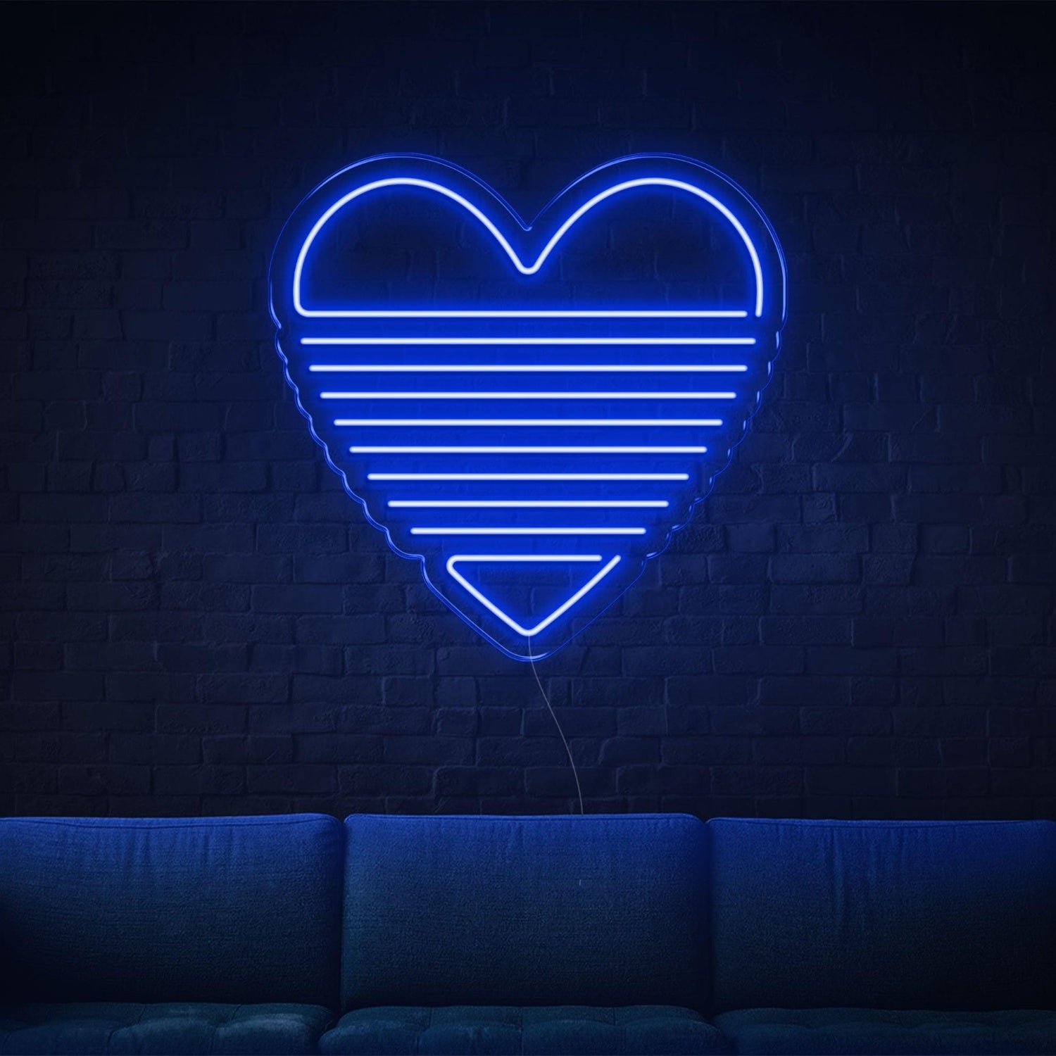Bright Green Striped Heart Led Neon Sign Indoor Wall Decor | Shineneon