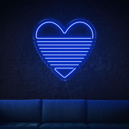 Bright Green Striped Heart Led Neon Sign Indoor Wall Decor | Shineneon