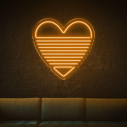 Bright Green Striped Heart Led Neon Sign Indoor Wall Decor | Shineneon