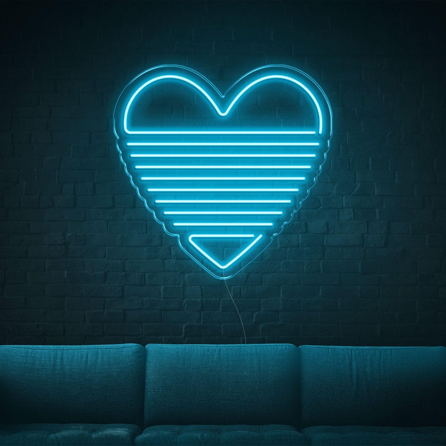 Bright Green Striped Heart Led Neon Sign Indoor Wall Decor | Shineneon