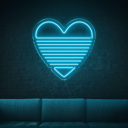 Bright Green Striped Heart Led Neon Sign Indoor Wall Decor | Shineneon