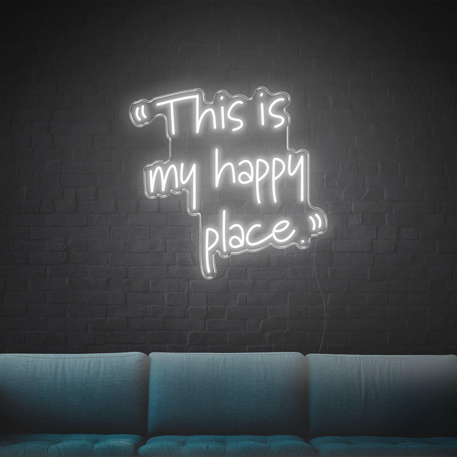 Bright Green This Is My Happy Place Led Neon Sign For Home Studio Decor | Shineneon